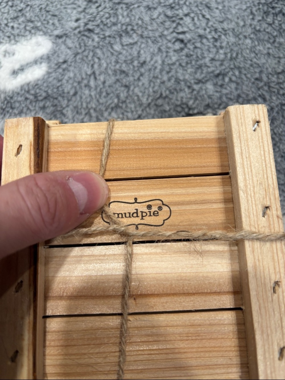Mud Pie Natural Wood Quote Coaster Set with Twine - Picture 6 of 8